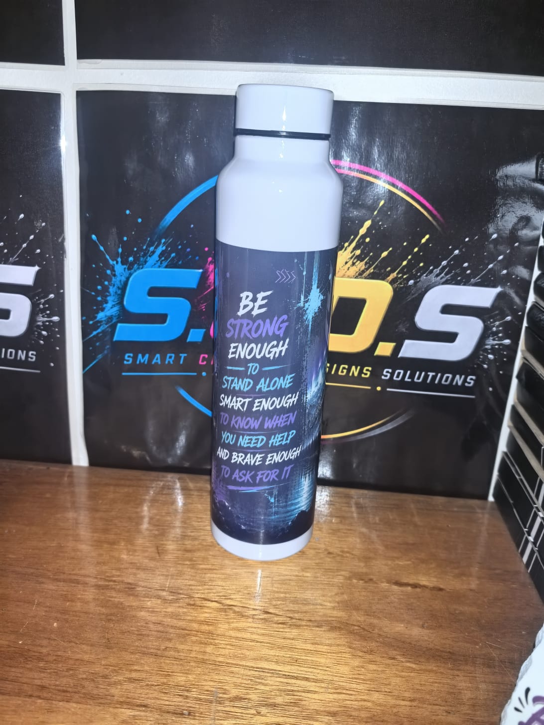 1000ml White Stainless Steel Aqua Pro Water Bottle