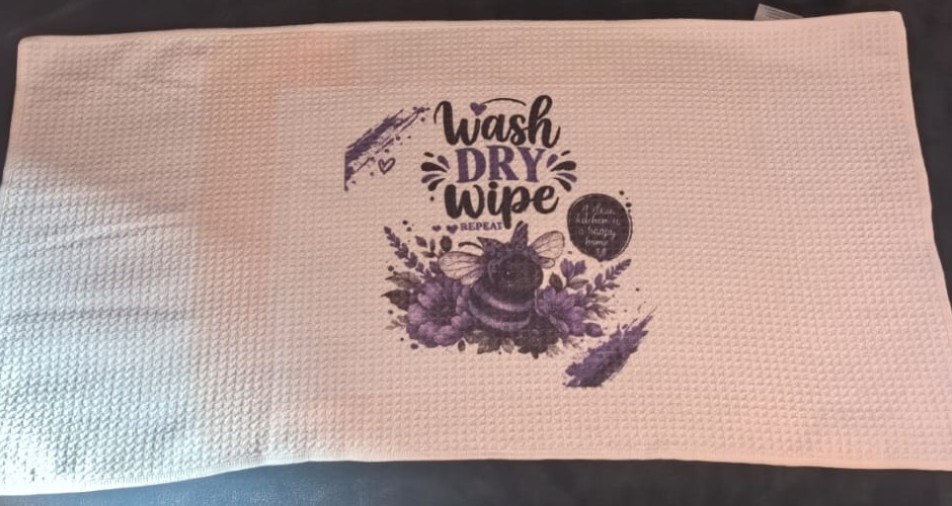 30x60cm White Polyester Waffle Dish Cloth